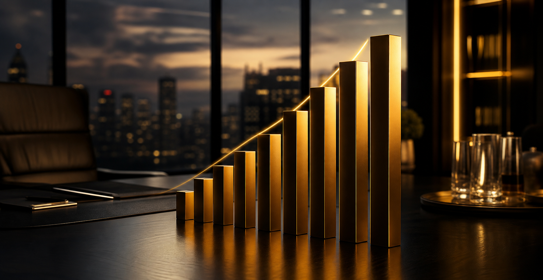 Rising business growth chart
